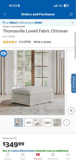 Thomasville Lowell Fabric Ottoman