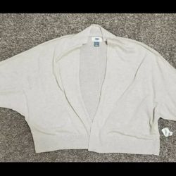 Women's Old Navy Open Front Shawl Size L White