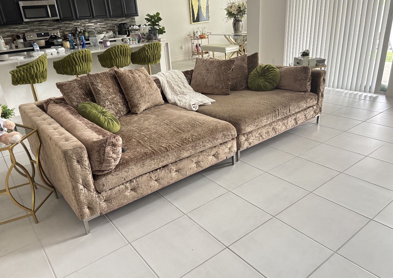 Gold Couch and Barstools Best Offer Takes It Home Today