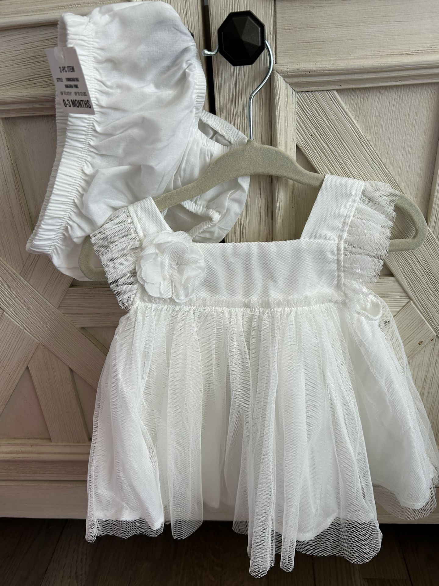 3-6 MO White Dress