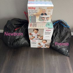 Baby girl clothes and nuby seat