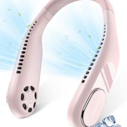 Portable Neck Fan, 6000mAh Rechargeable Personal Fan, 360° Lightweight Wearable Fan, Low Noise 3 Speed Hands Free Fan, Hanging Headphone Design Sports
