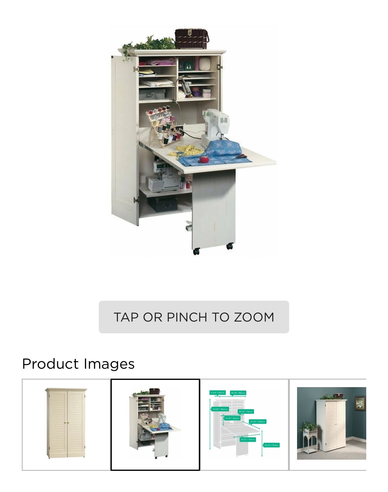 Sander Craft and Sewing Armoire with Table