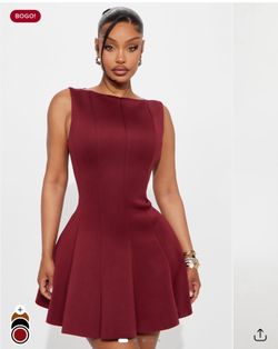Burgundy mini dress