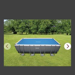 INTEX 28016E Solar Pool Cover: For 18ft Rectangular Frame Pools – Insulates Pool Water – Reduces Water Evaporation – Keeps Debris Out – Reduces Chemic
