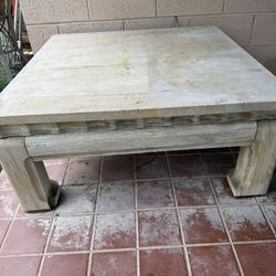 Travertine  And Wood Coffee Table/outside Island Top.