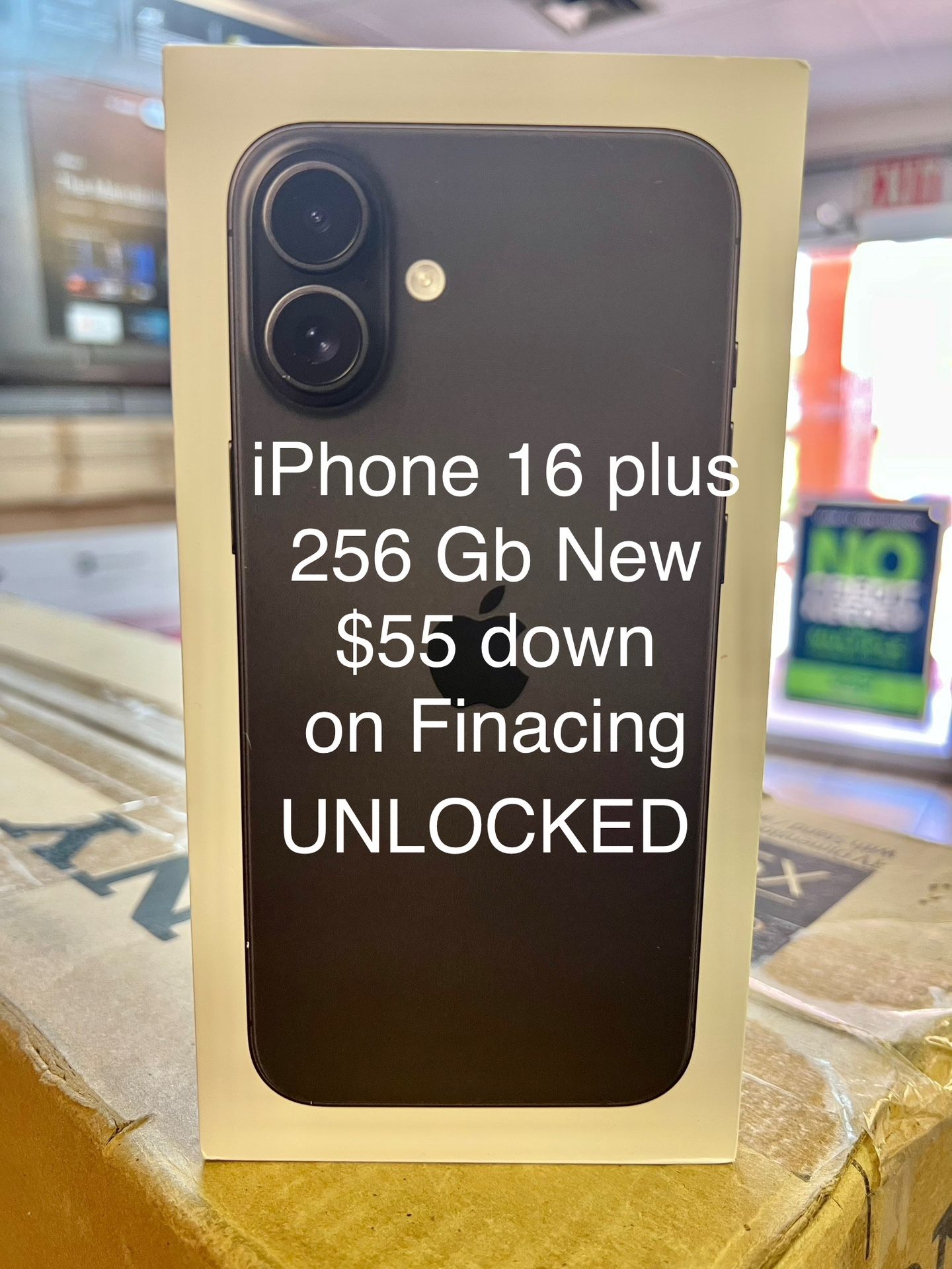 iPhone 16 Plus 256 Gb Sealed New In Box $55 Down On Finacing. UNLOCKED
