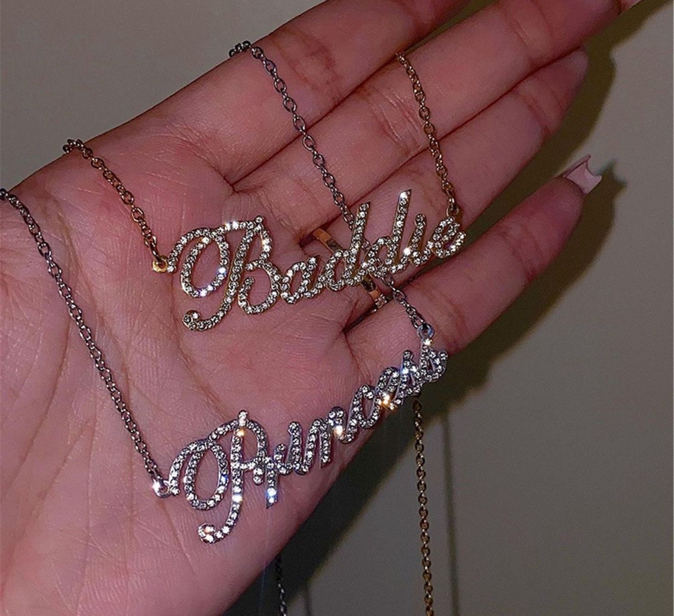 Custom Name Necklace - Diamond Nameplate - Cubic Zirconia Name Necklace -  Gold Name Necklace - Bling Necklace - Personalized Name Necklace