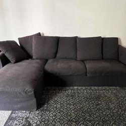 IKEA Harlanda Dark Gray Sleeper Sofa With Chaise
