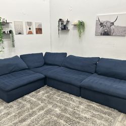 Navy Sectional Couch - Free Delivery 