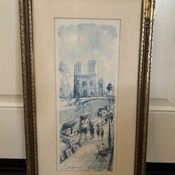 French watercolor framed print
