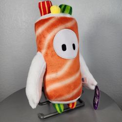 14" Fall Guys Orange Salmon Sushi Roll Costume Plush