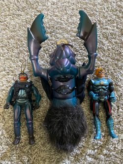1984 Vintage Sectaurs Warriors Of Symbion Action Figure LOT Of 3! W/Spider Hand Puppet