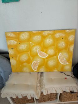 Large Lemon Citrus Canvas Wall Art Painting