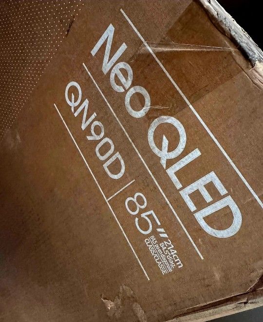 85 Inch Neo QLED Q90D Samsung Smart TV 4K UHD with 120 Hz refresh rate. New in the box.