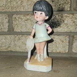 Vintage Porcelain Moppets Figurine 1974 Fran Mar By Gorham TENNIS