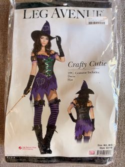 Leg Avenue Crafty Cutie Witch 2PC Costume, M/L (Style 83770)