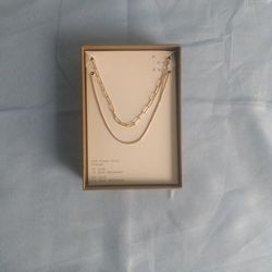 Gold Plated Silver Necklace Set 14" and 16"