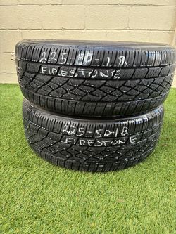 2 USED TIRES 225/50/18 FIRESTONE FIREHAWK AS V2 $120 CASH PRICE MOUNTED & BALANCE
