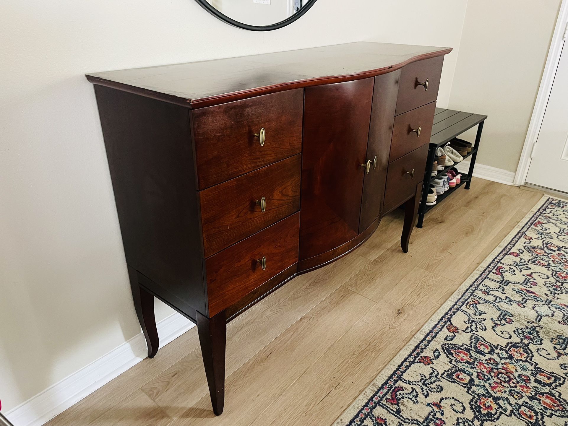 Tall Mahogany Buffet Sideboard