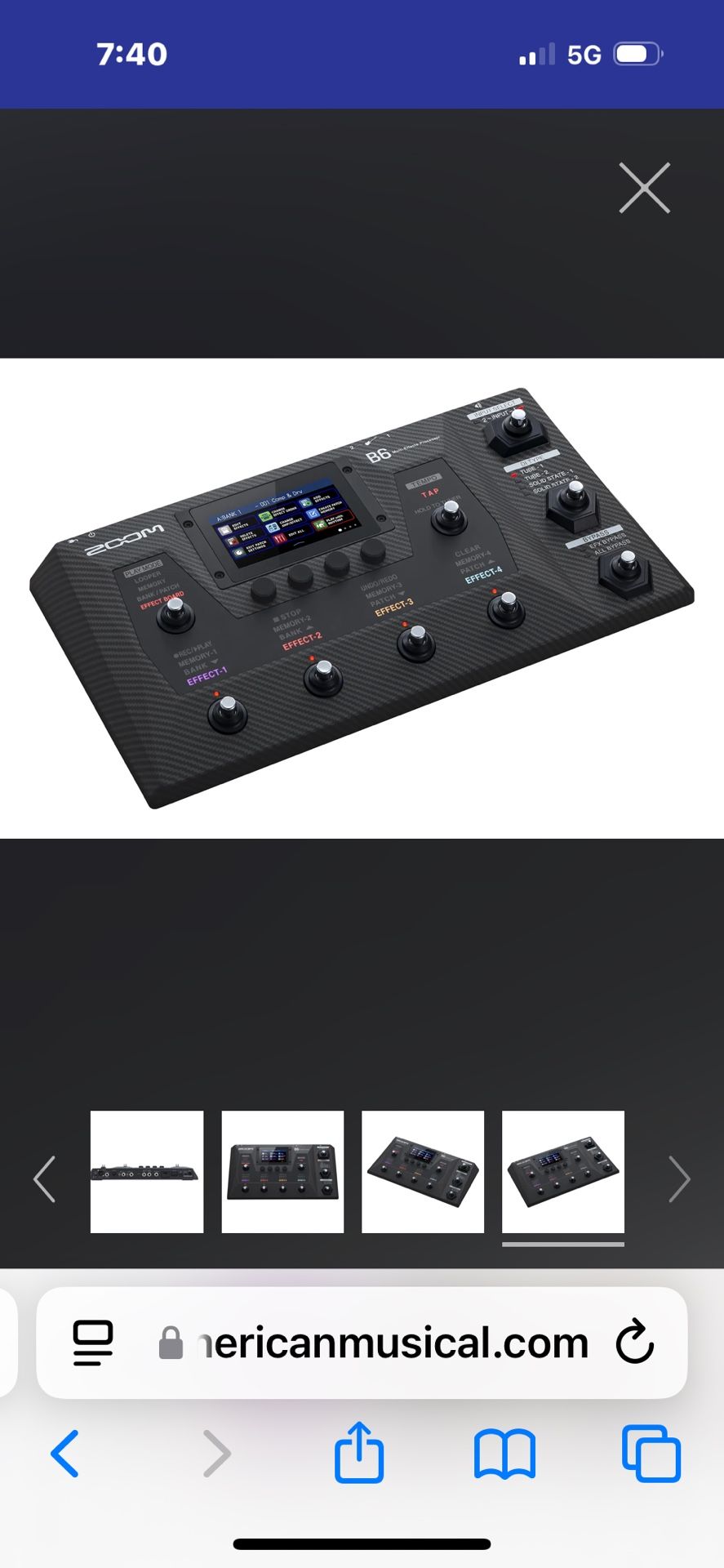 Bass Effects Processor Zoom B6