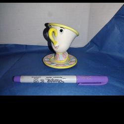 VTG Disney Taiwan Beauty and the Beast Chip the Teacup 3.5" Porcelain Figurine