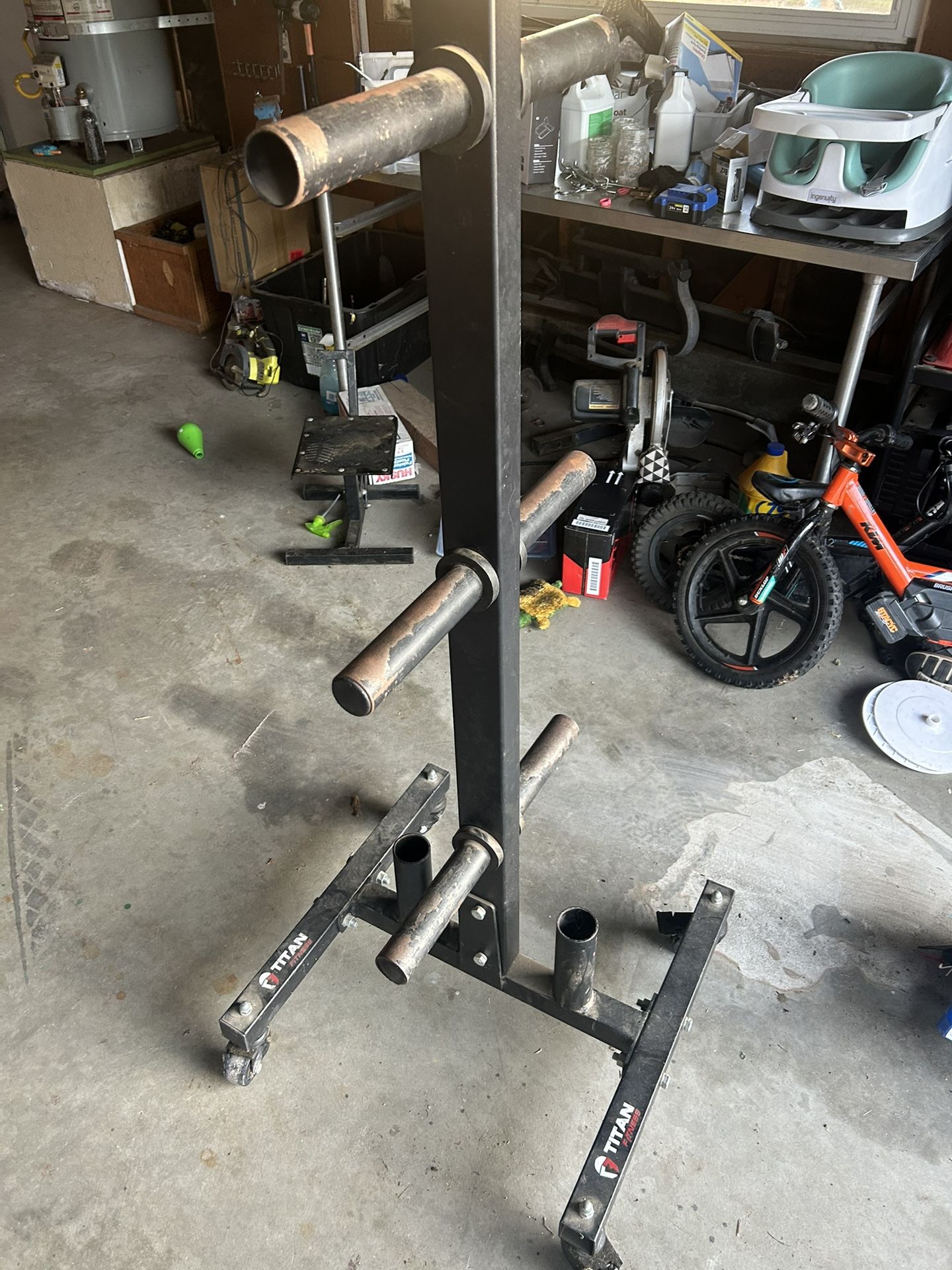 Titan Fitness Plate And Barbell Storage