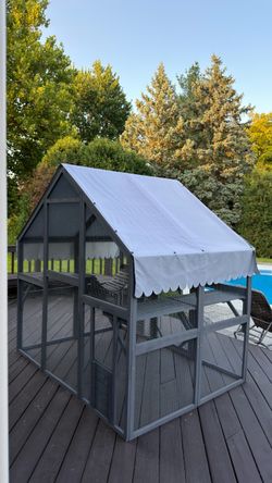 Large Outdoor Cat Catio, chicken coop, rabbit , small dogs – Fully Assembled – $400