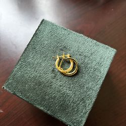 14 K GOLD PLATED 14mm LOOP Earrings