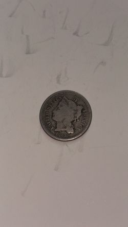1865 US Three Cent Nickel Coin
