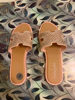 Baby Phat Rhinestone Slide Sandals Size 7