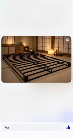 Japanese style queen size platform bed frame , heavy duty very sturdy, no box needed