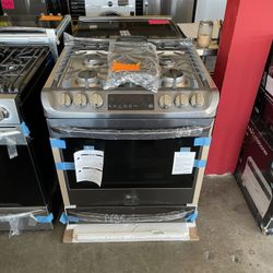 New LG ThinQ 5 Burner Gas Slide In Stove 30” Wide 