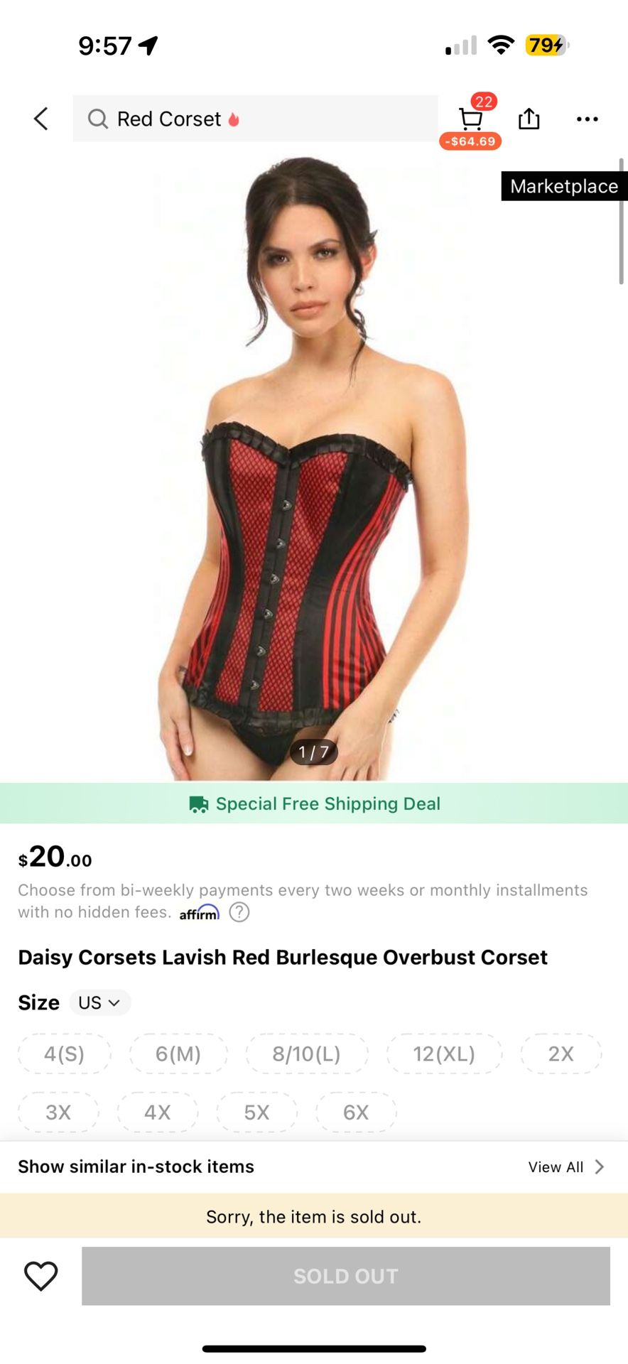 Red And Black Corset Costume