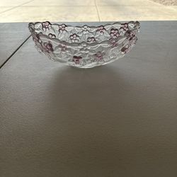Mikasa 1990’s Carmen Rose/Carmen Satin Crystal Bowl!!