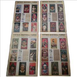 Vintage Baseball Cards American Tobacco Company Plates 1-4 Reprint Artwork Sheet