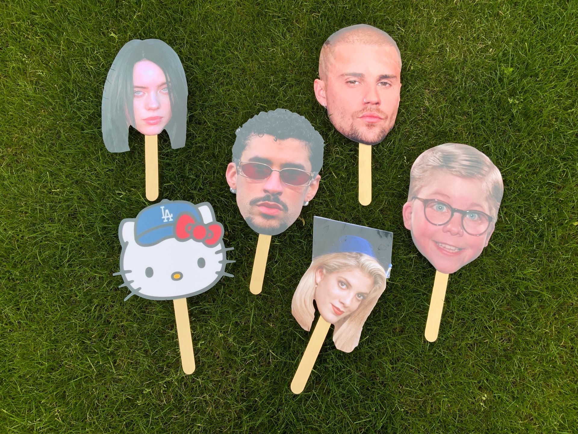 Customized Face Fans/Big Head on a stick
