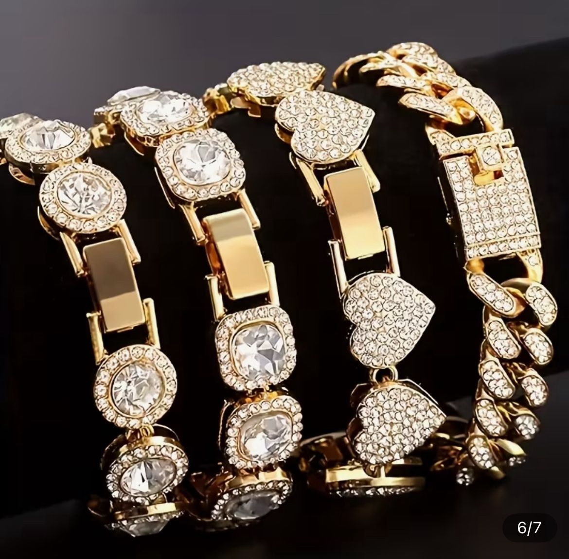 Gold bold bling bling bracelets $20 each also in silver