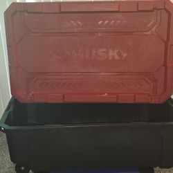TWO 57gallon Husky Totes 
