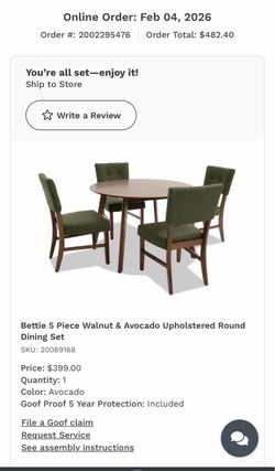 Dinning/kitchen wood round table set / green
