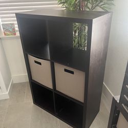 Brown Wood Six Cube Cabinet 