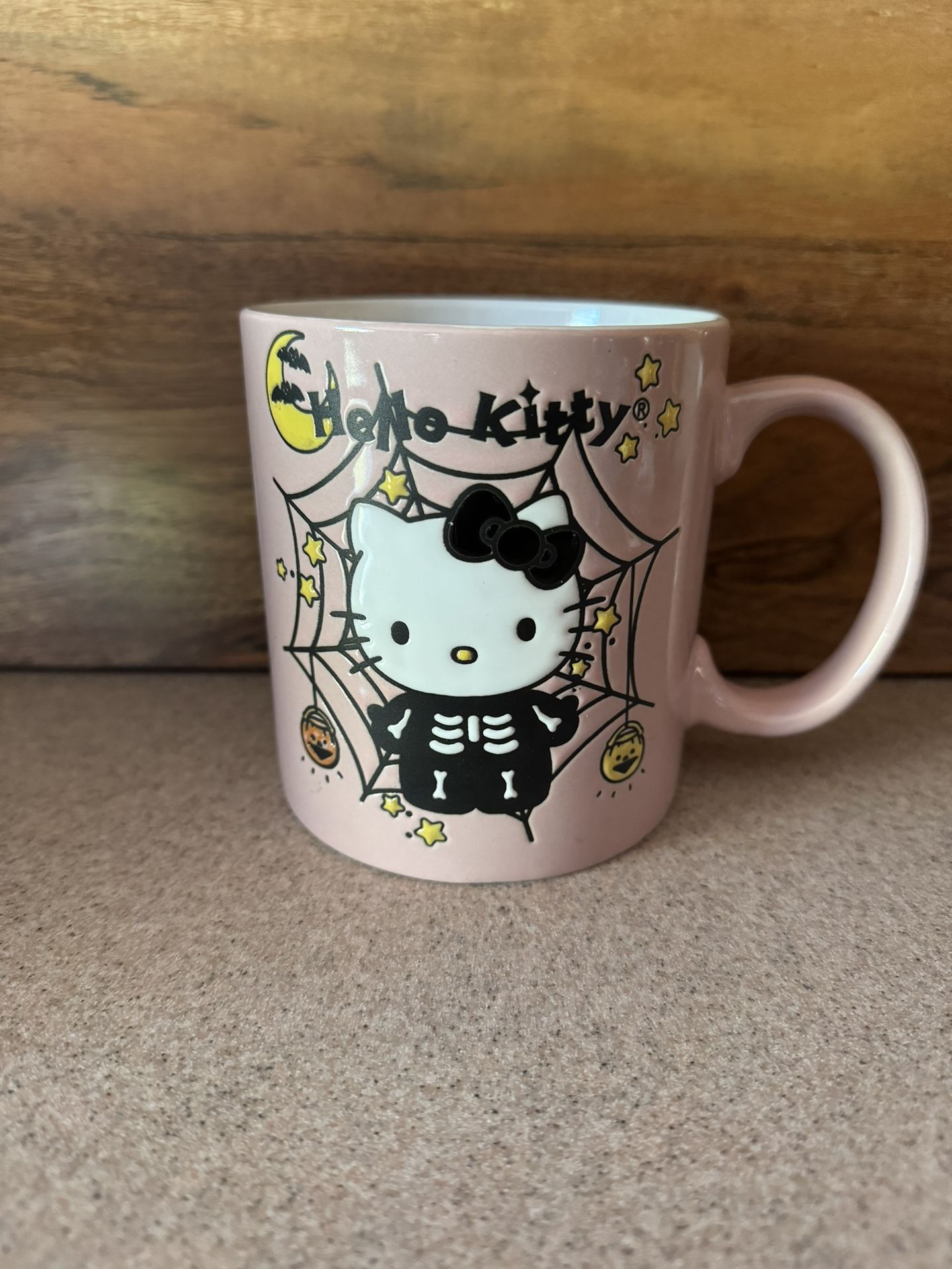 Hello Kitty Skeleton Pink Spider Web Mug