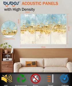 Art Premium Acoustical wall Panels,72“x48”, Decorative Sound Absorbing Panel for walls, Studio Acoustic Treatment,Soundproof Wall Panel