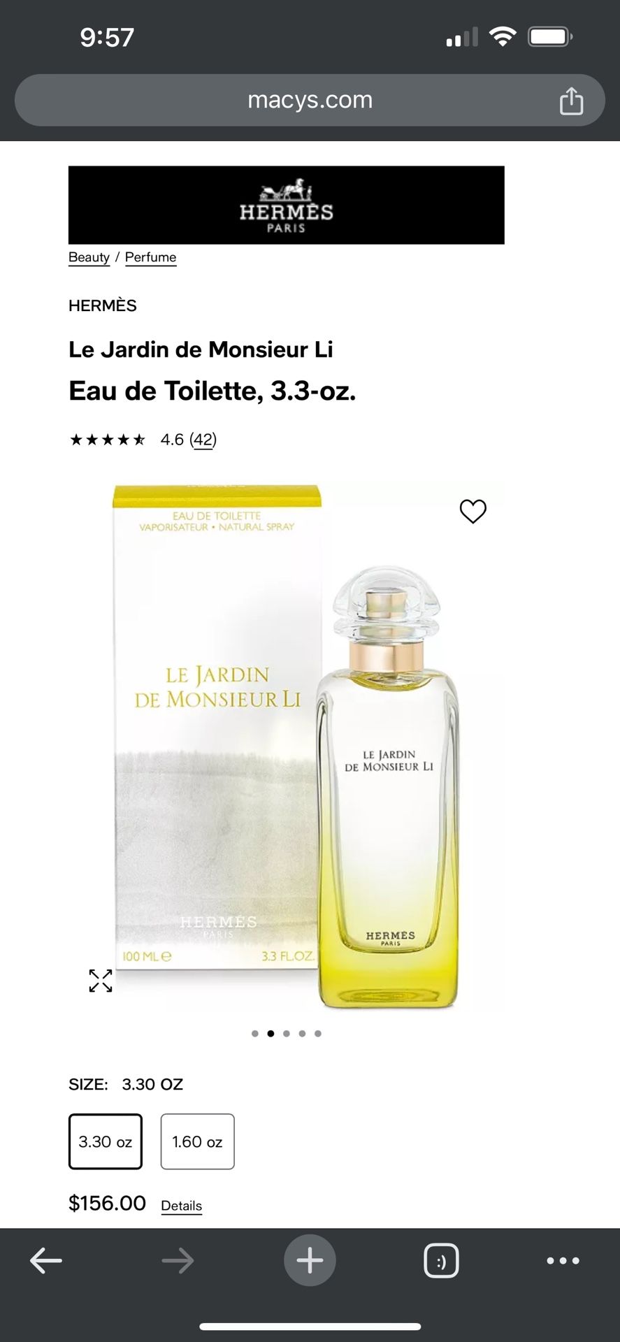 HERMÈS Le Jardin de Monsieur Li Eau de Toilette, 3.3-oz.