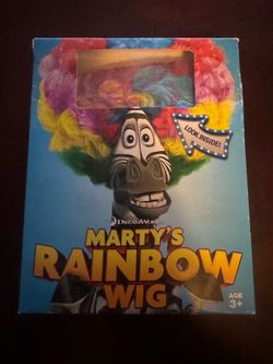 DreamWorks Madagascar Marty’s Rainbow Wig Kids Costume Promo New in Box Sealed