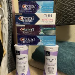 Summers Eve.   And  Crest   Toothpaste. All New 