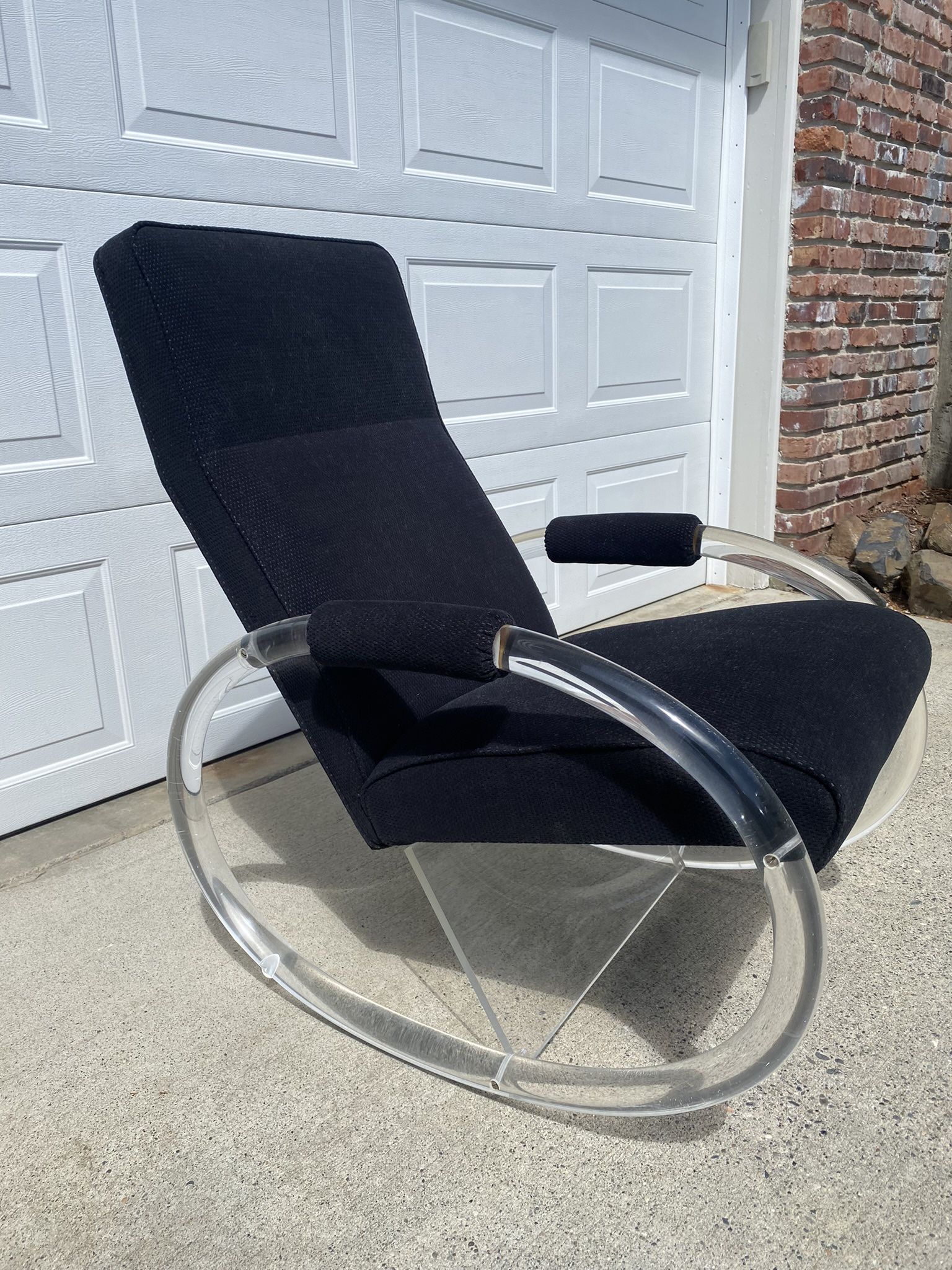 Vintage Charles Hollis Jones Lucite Rocking Chair