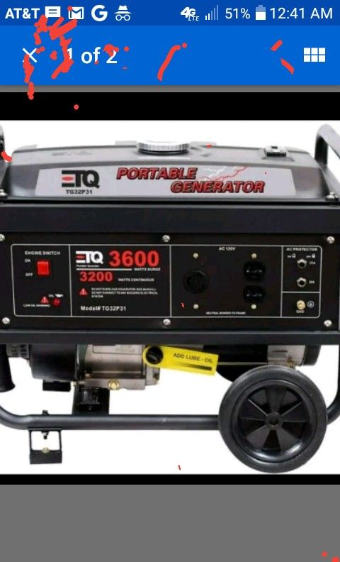 Etq Generator 3600 Watts