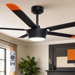 60 Inch Aluminum Blade Ceiling Fan with Light and Remote