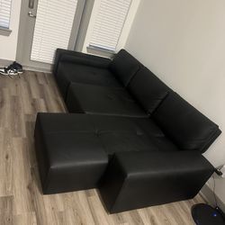 Black Leather Couch, Almost Brand New
